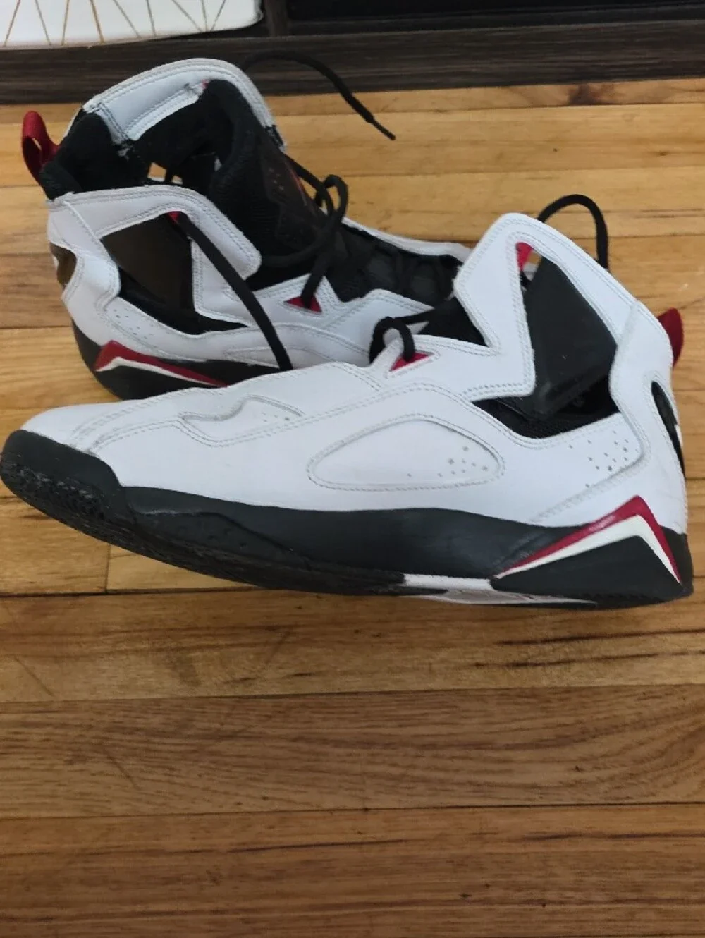 Jordan Men's White Black Red High-Top Basketball Sneakers